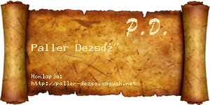 Paller Dezső névjegykártya